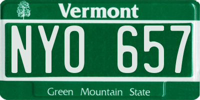 VT license plate NYO657