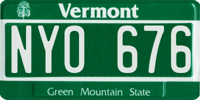 VT license plate NYO676