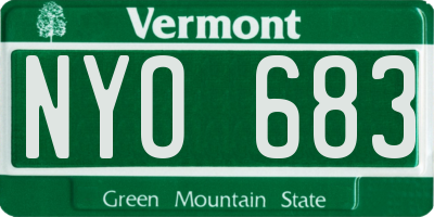VT license plate NYO683