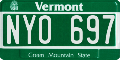 VT license plate NYO697