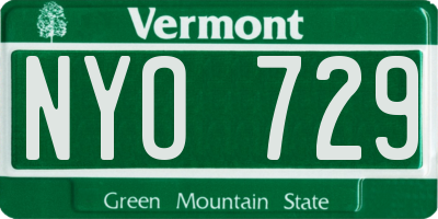 VT license plate NYO729