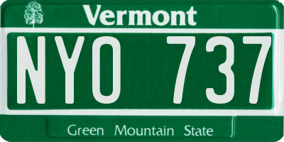 VT license plate NYO737