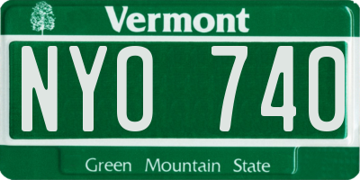 VT license plate NYO740