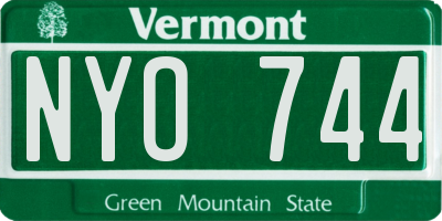 VT license plate NYO744