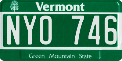 VT license plate NYO746