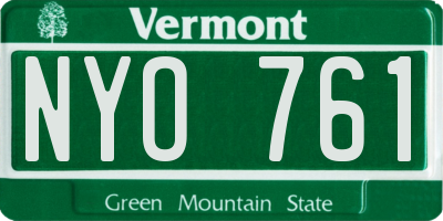 VT license plate NYO761