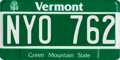 VT license plate NYO762