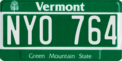 VT license plate NYO764
