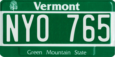 VT license plate NYO765