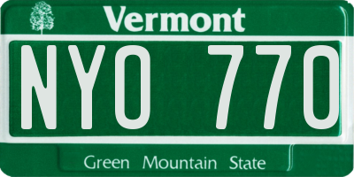 VT license plate NYO770
