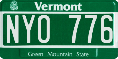 VT license plate NYO776