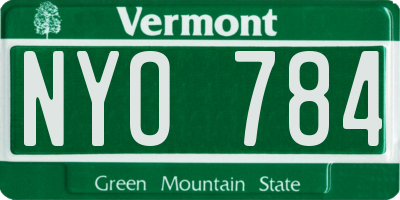 VT license plate NYO784