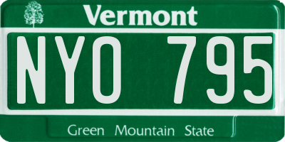 VT license plate NYO795