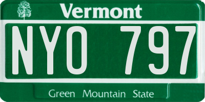 VT license plate NYO797