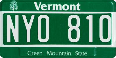 VT license plate NYO810