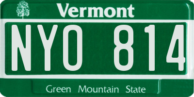 VT license plate NYO814