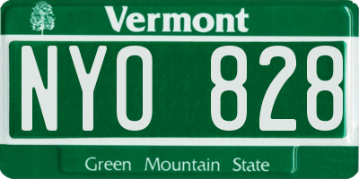 VT license plate NYO828