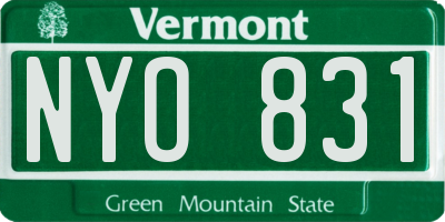 VT license plate NYO831