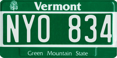 VT license plate NYO834