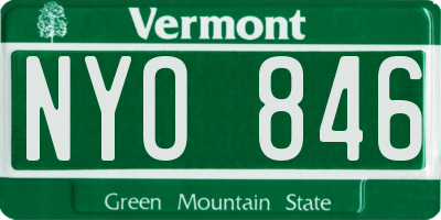 VT license plate NYO846