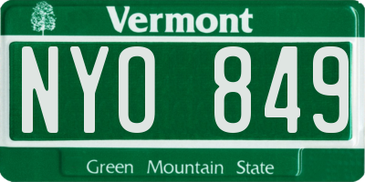 VT license plate NYO849