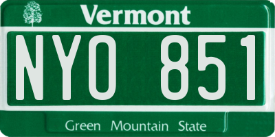VT license plate NYO851
