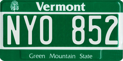 VT license plate NYO852