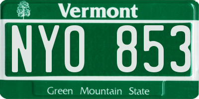 VT license plate NYO853