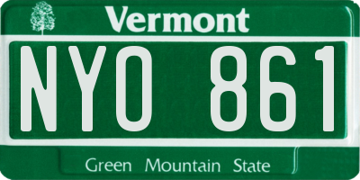 VT license plate NYO861
