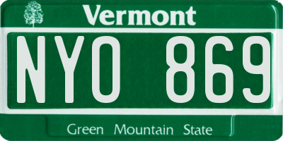 VT license plate NYO869