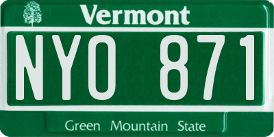 VT license plate NYO871