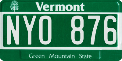 VT license plate NYO876