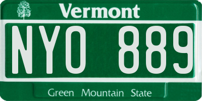 VT license plate NYO889