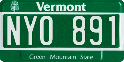 VT license plate NYO891