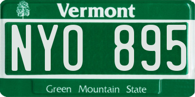 VT license plate NYO895