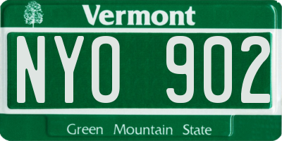 VT license plate NYO902