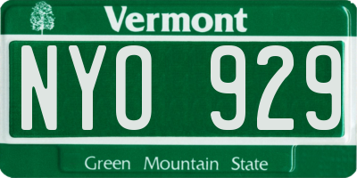 VT license plate NYO929