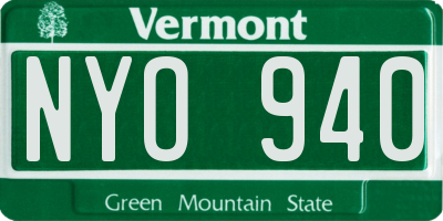 VT license plate NYO940