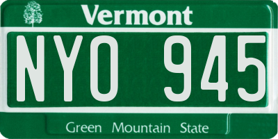 VT license plate NYO945