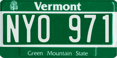 VT license plate NYO971
