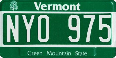 VT license plate NYO975