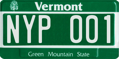 VT license plate NYP001