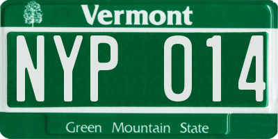 VT license plate NYP014