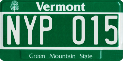 VT license plate NYP015