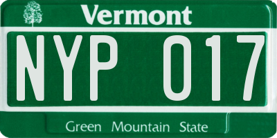 VT license plate NYP017