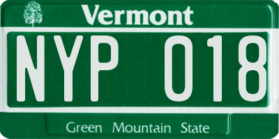 VT license plate NYP018