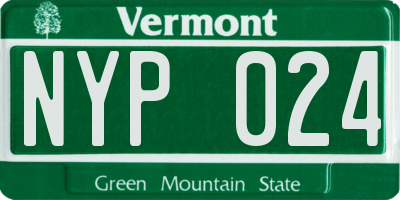VT license plate NYP024
