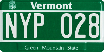 VT license plate NYP028