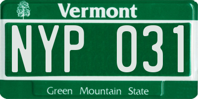 VT license plate NYP031