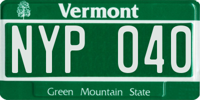 VT license plate NYP040